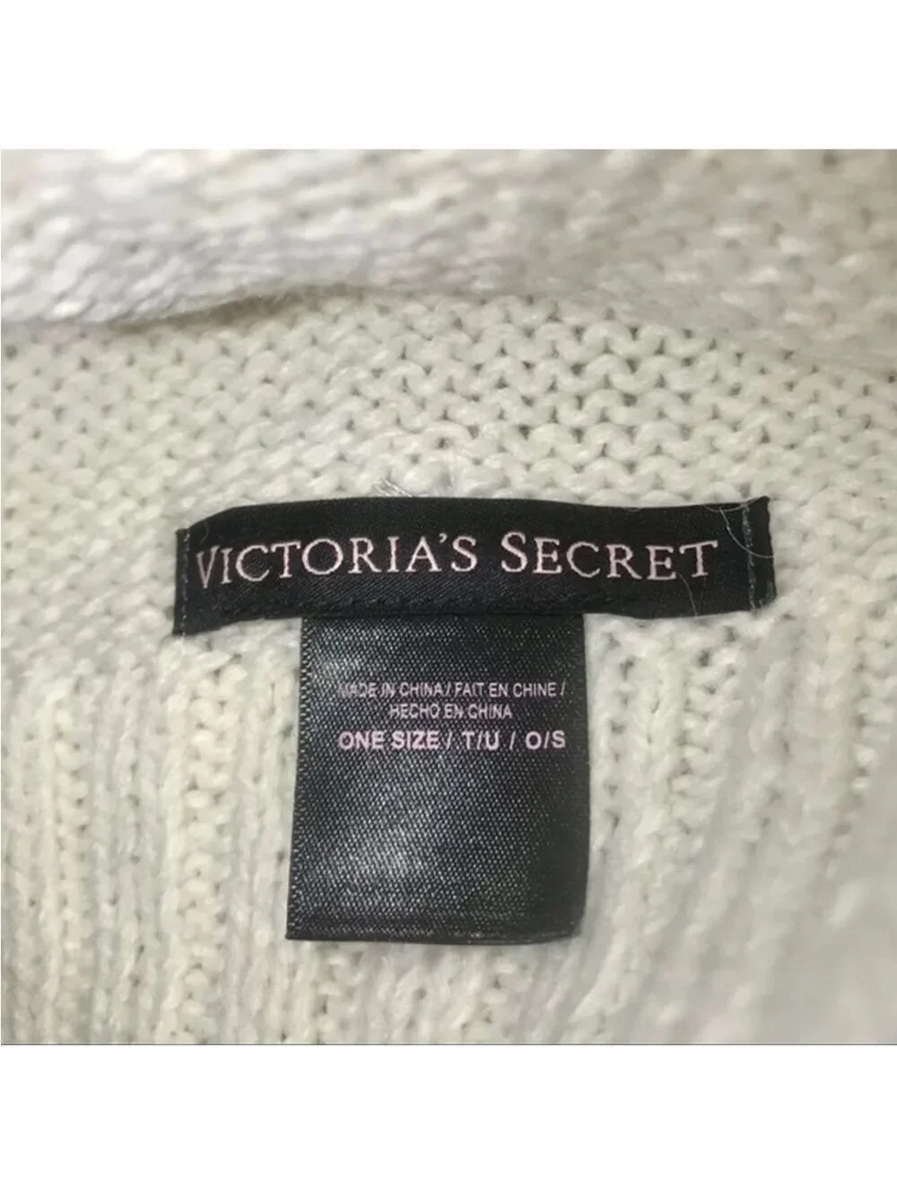Victoria's Secret Ivory Knit Hat and Infinity Scarf Set